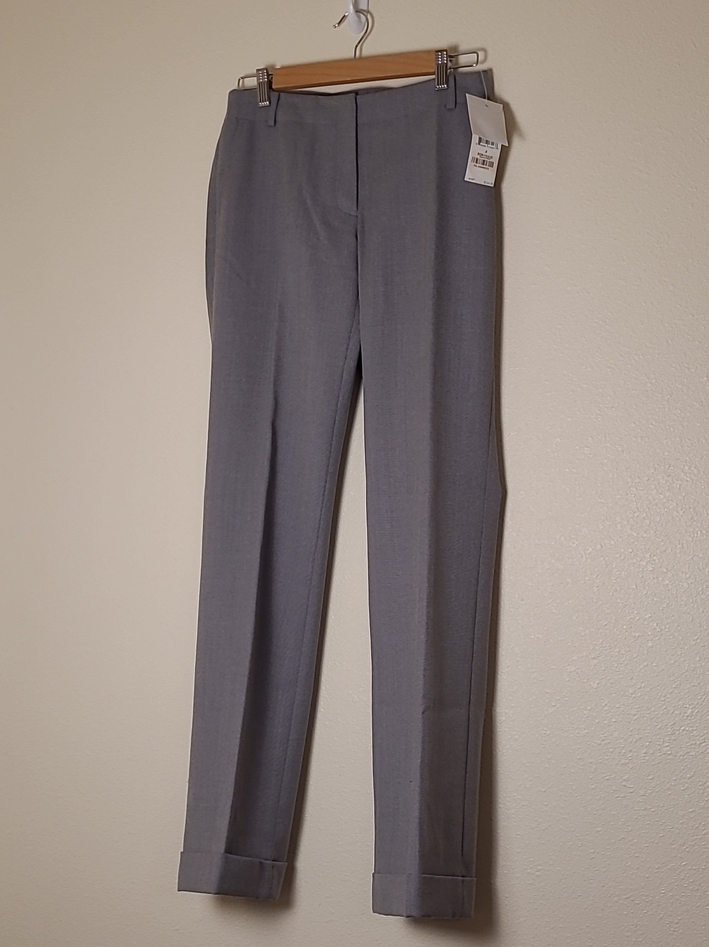 NWT Calvin Klein Cuffed Tailored Dress Pants Trousers Carbon Gray Size 4